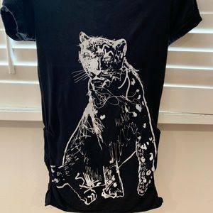 Rachel Roy Black Tunic with Animal Print